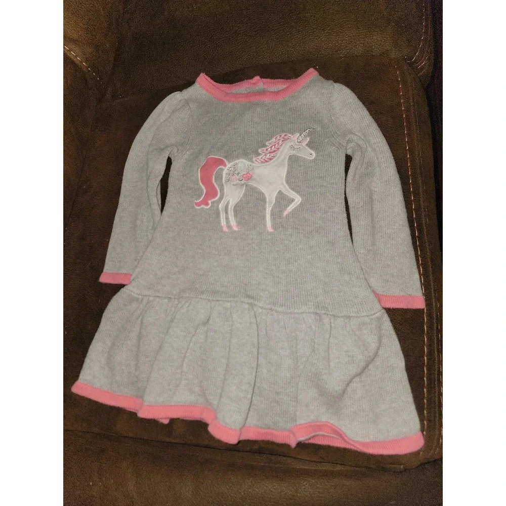 Gymboree outlet cozy fairytale unicorn sweater dress size 18 24 months